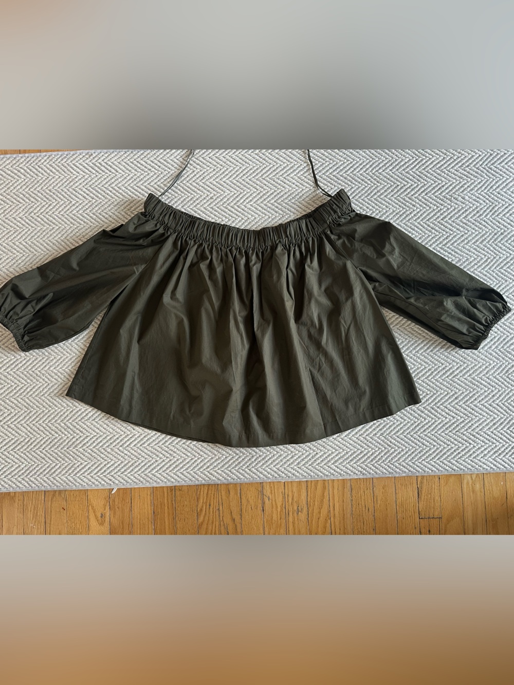 Massimo Dutti Olive Off-Shoulder Top - Women
